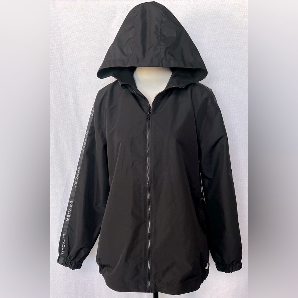 NWT SPYDER Women’s‎ Black Fleece Lined Water Proof Hooded Jacket Large